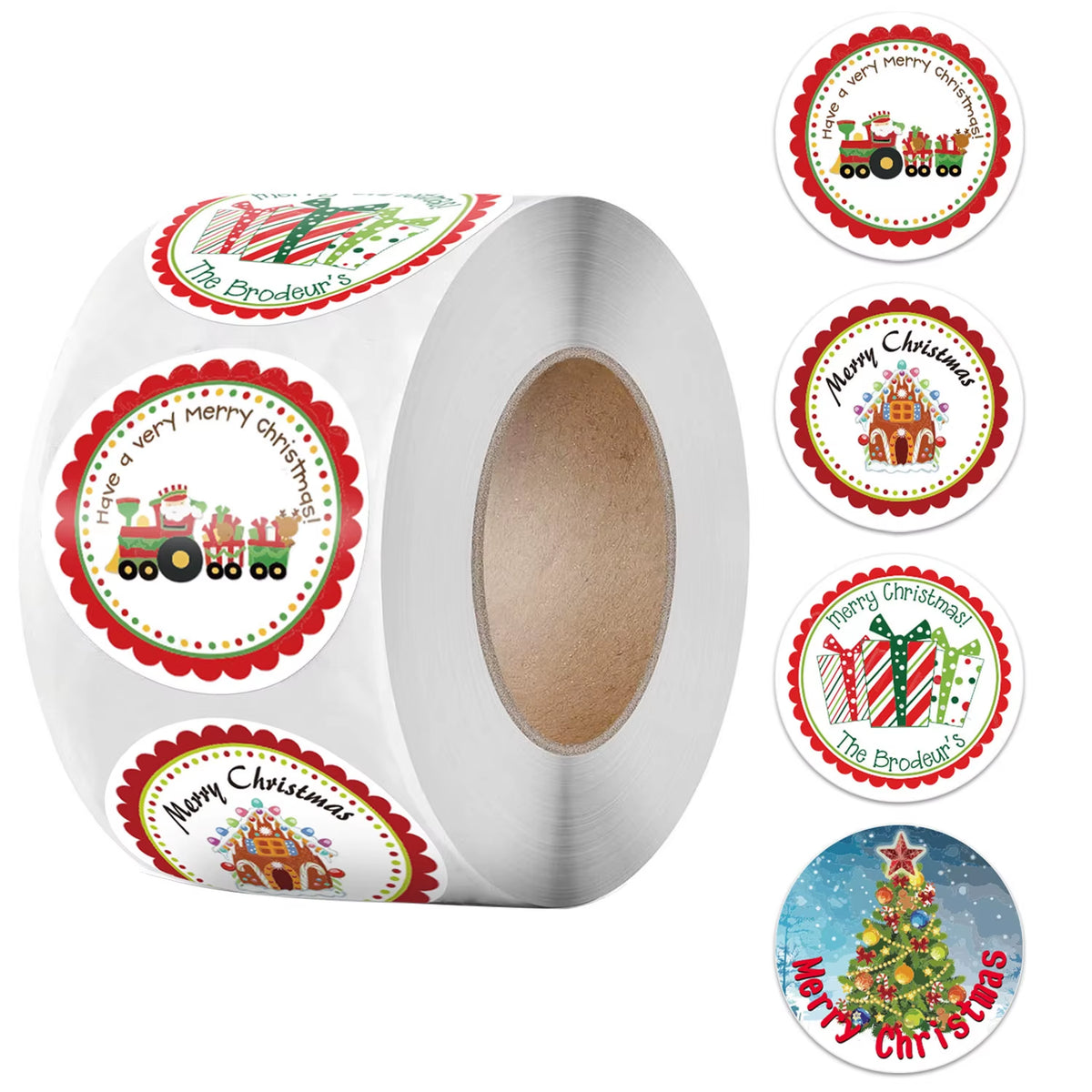 Santa Claus Snowman Christmas Gift Kraft Paper Biscuit Candy Bags Gift Packing Pouch Party Dessert Bar Bag Snack Cookie Stickers