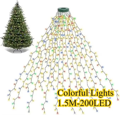 Led Christmas Tree Lights New Year'S Garland String for Patio Garden 1.5M/2M/3M Waterfall Light Christmas Decoration 2025