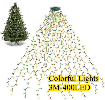 Led Christmas Tree Lights New Year'S Garland String for Patio Garden 1.5M/2M/3M Waterfall Light Christmas Decoration 2025