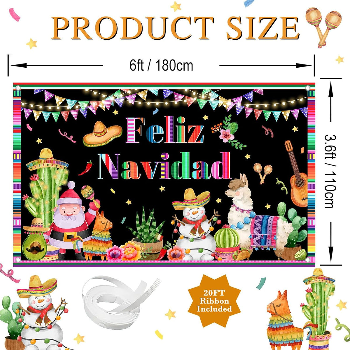 Feliz Navidad Backdrop Mexican Feliz Navidad Decorations Banner