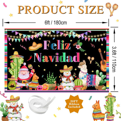 Feliz Navidad Backdrop Mexican Feliz Navidad Decorations Banner