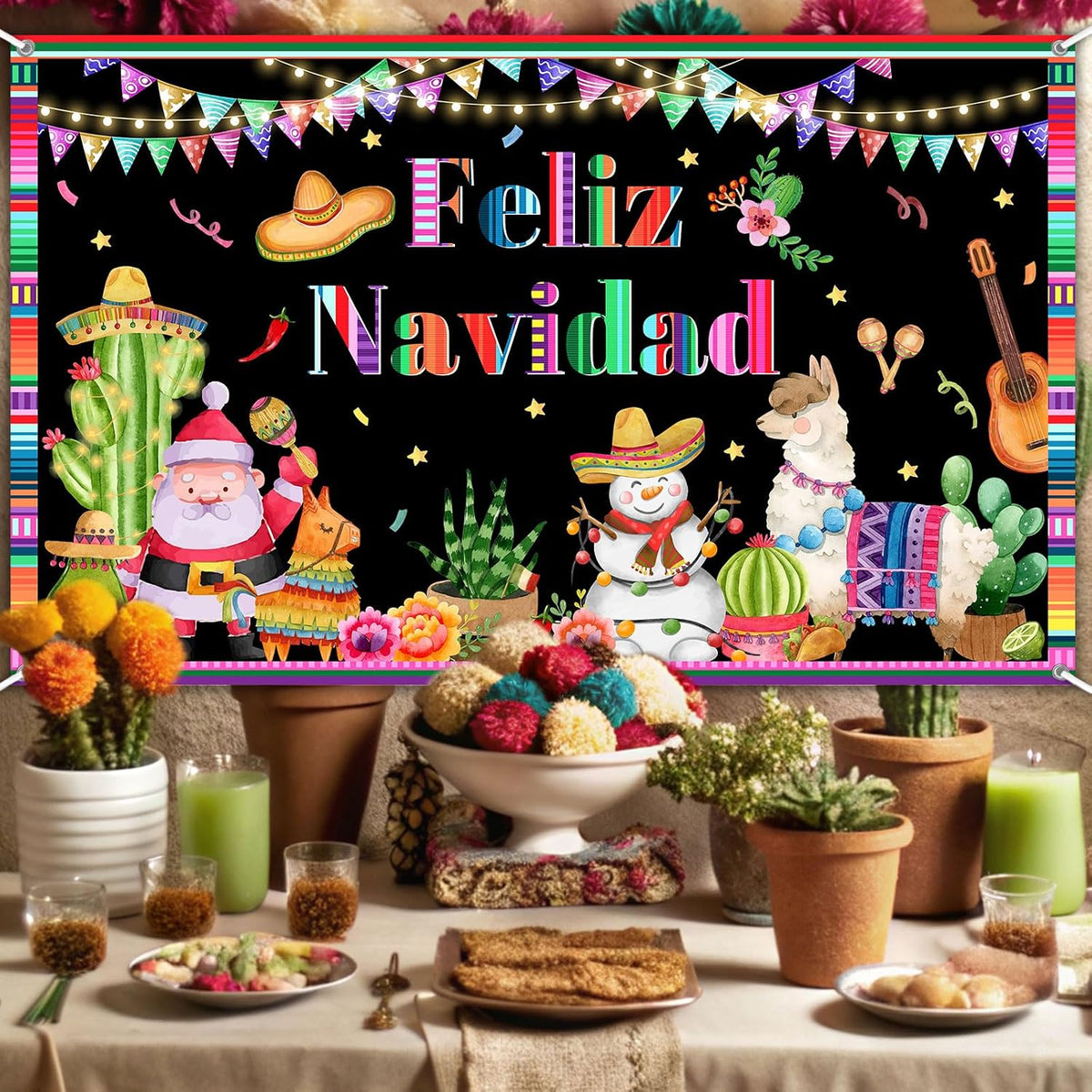 Feliz Navidad Backdrop Mexican Feliz Navidad Decorations Banner