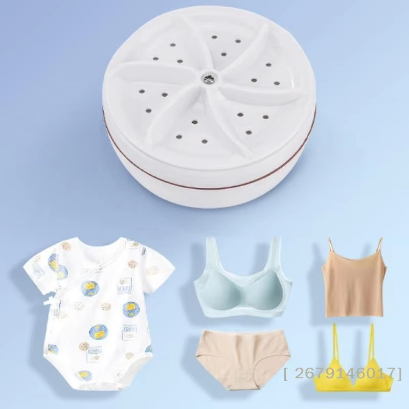 【YY26】1 Piece Travel Home Business Trip USB Rotating Turbine Portable Mini Washing Machine for Socks Underwear Wash Dishes
