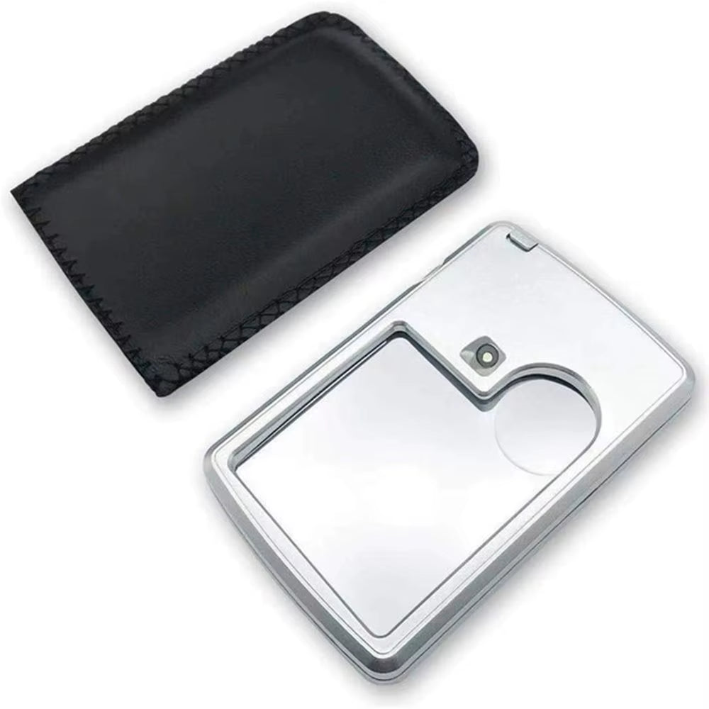 Portable Reading HD Jewelry Loupe with LED Light Magnifying Glass Card Type Magnifiers