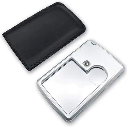 Portable Reading HD Jewelry Loupe with LED Light Magnifying Glass Card Type Magnifiers