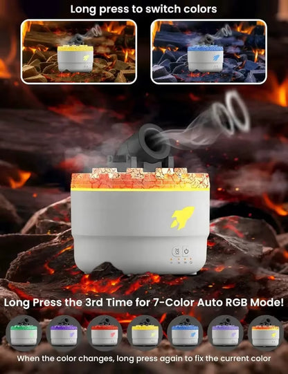 Cannon Blast Aroma Humidifier, Cannon Blast Turret Humidifier Silent Diffuser with Colorful LED Lights, Waterless Auto Shut.