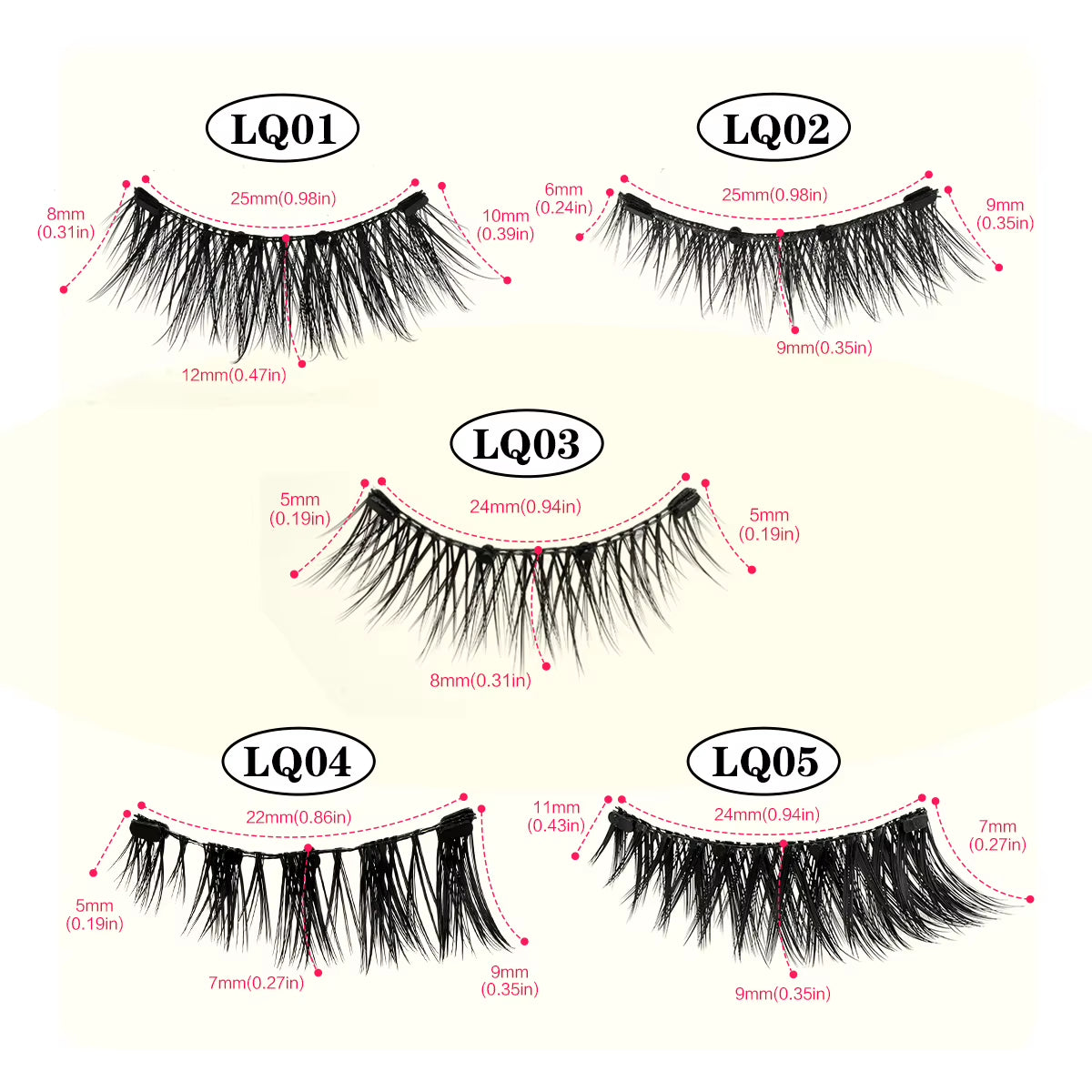 1 Pair Reusable Magnetic False Eyelashes Handmade Fluffy Curly Faux Mink Lashes No Glue Needed Magnetic Tweezers Kit Makeup Tool