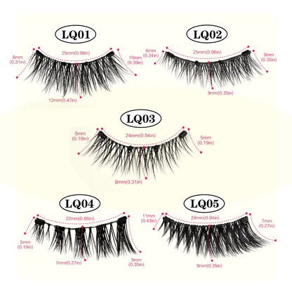 1 Pair Reusable Magnetic False Eyelashes Handmade Fluffy Curly Faux Mink Lashes No Glue Needed Magnetic Tweezers Kit Makeup Tool