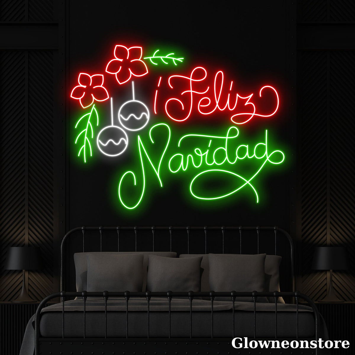 Feliz Navidad Neon Sign, Feliz Navidad LED Sign, Spain Christmas Decor, Christmas Tree LED