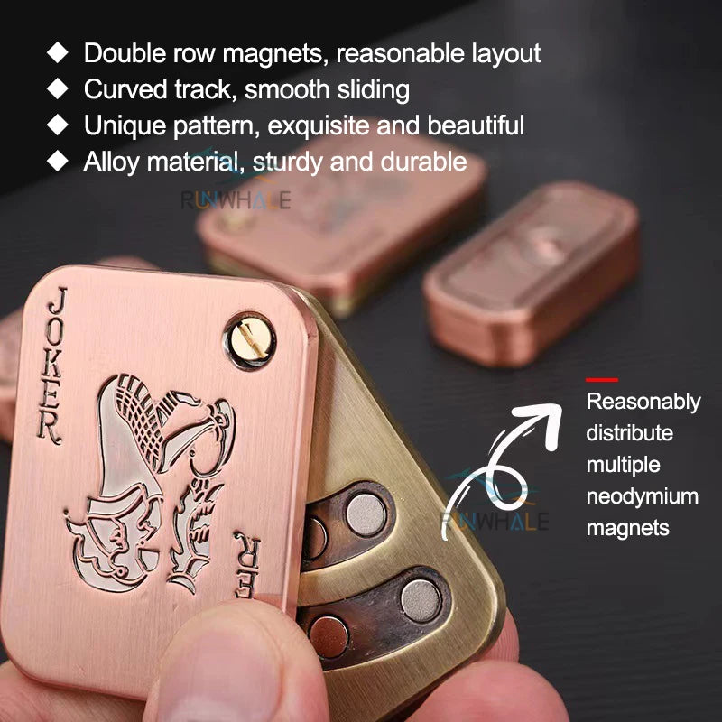 Metal Fidget Push Slider anti Stress Toys for Adults EDC Finger Spinner Poker Relieve Anxiety Toy Portable Pop Magnetic Slider