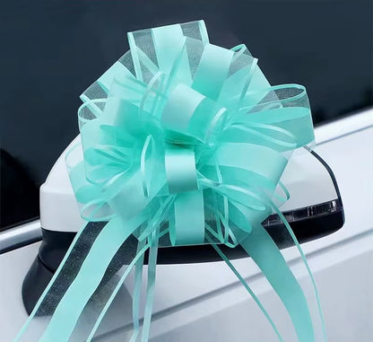10PCS Snow Yarn Pull Bow Ribbon Big Car Bow for Cars Birthday Festival Presents Gift Decoration Ribbon Wedding Pull Flower