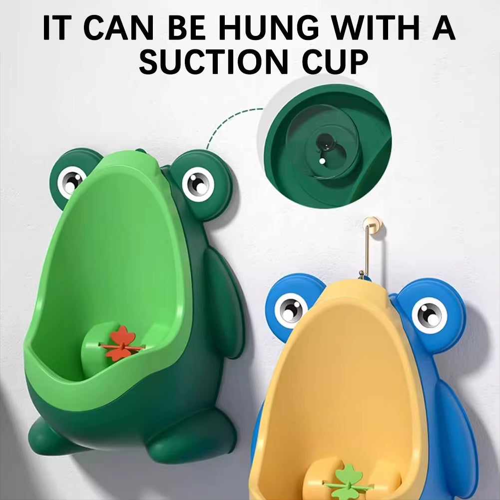 Baby Frogs Potty Training Urinal for Boys Fun Wall-Mounted Toilet Target with Splash-Free Design Easy-Clean Pee Target for Kids
