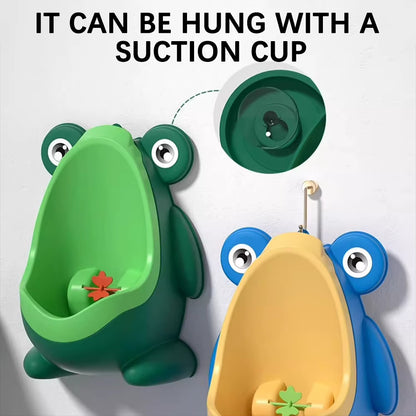 Baby Frogs Potty Training Urinal for Boys Fun Wall-Mounted Toilet Target with Splash-Free Design Easy-Clean Pee Target for Kids