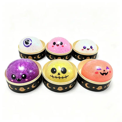 Halloween Cute Scary Ghost Maruko Mochi Squishy Toy Set - Soft Stretchy Squeeze Stress Relief Fidget Toys, Mini Portable Kids Sensory Item, Party Treat Bag Filler & Quirky Whimsical Gifts,Home Decor