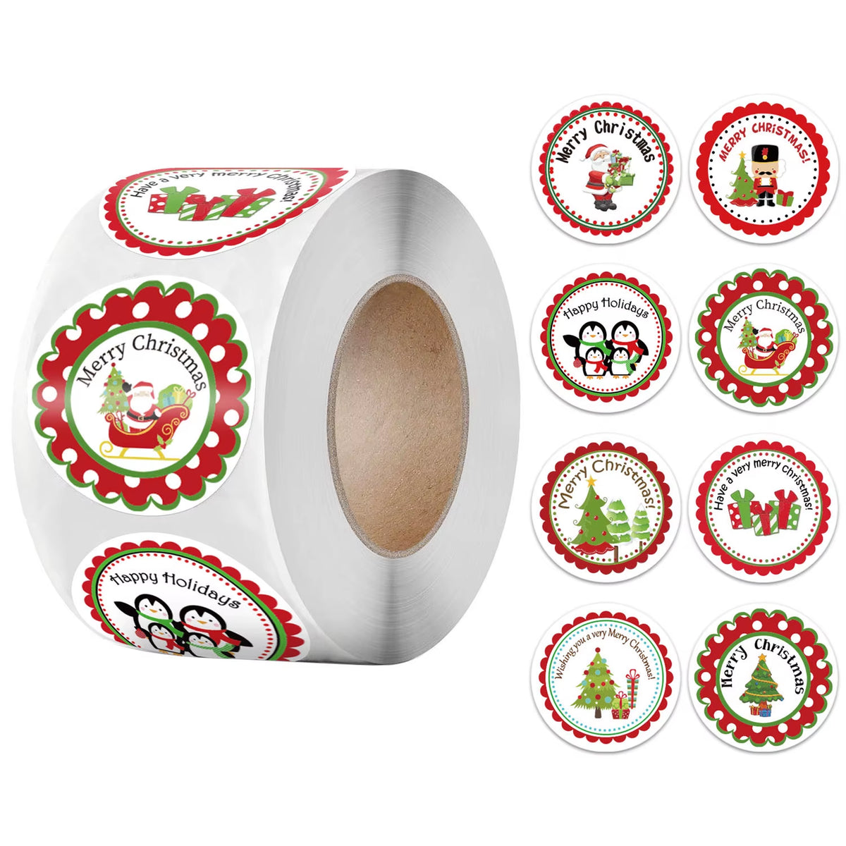 Santa Claus Snowman Christmas Gift Kraft Paper Biscuit Candy Bags Gift Packing Pouch Party Dessert Bar Bag Snack Cookie Stickers