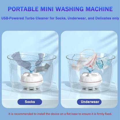 Mini Portable USB Washing Machine | Sink Washing Machine Ultrasonic Turbo Washer for Clothes and Dishes. Perfect for Travel, Business, Camping, Home, College, RV, and Apartments