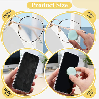 4-Pack Macaron Phone Screen Cleaner, Portable Screen and Eyeglass Brush Cleaner, Washable Double-Sided Screen Cleaner, Suitable for Glasses, Mobile Phones and Computers（Pink/Green/Blue/Khaki