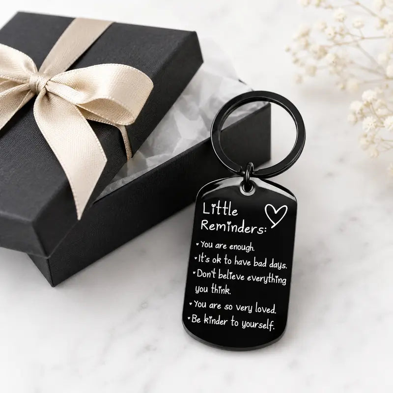 Women'S Minimalist Lightweight "You Are Enough" Slogan Keychain - Unisex Fashion Accessory, Gifts for Women, Gifts Adults, Slogan Keychains