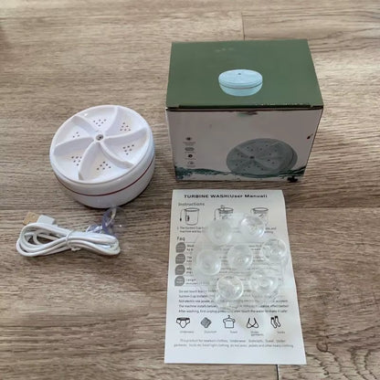 【YY26】1 Piece Travel Home Business Trip USB Rotating Turbine Portable Mini Washing Machine for Socks Underwear Wash Dishes