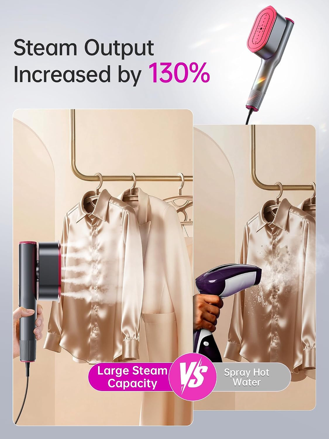 2 in 1 Handheld Garment Steamer and Iron for Clothes Travel Size