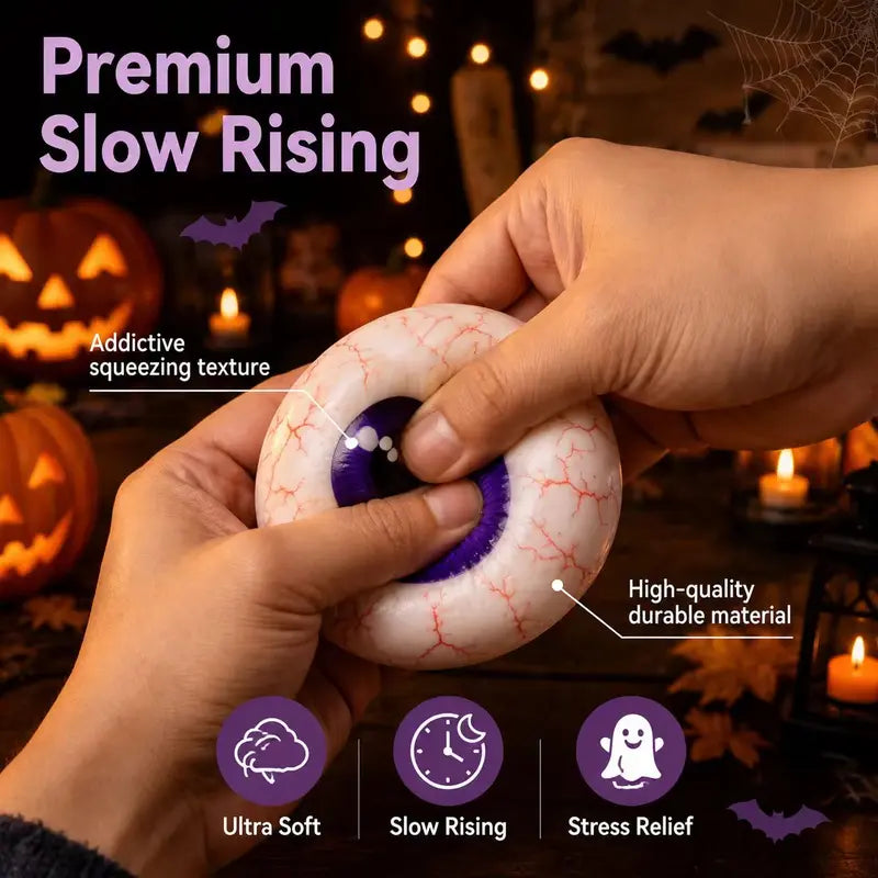 Halloween Cute Scary Ghost Maruko Mochi Squishy Toy Set - Soft Stretchy Squeeze Stress Relief Fidget Toys, Mini Portable Kids Sensory Item, Party Treat Bag Filler & Quirky Whimsical Gifts,Home Decor