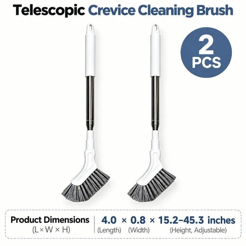 Telescopic Long Handle Crevice Cleaning Tool, Narrow Gap Cleaner for Bathrooms, Floors, Hard-To-Reach Home Improvement Spaces