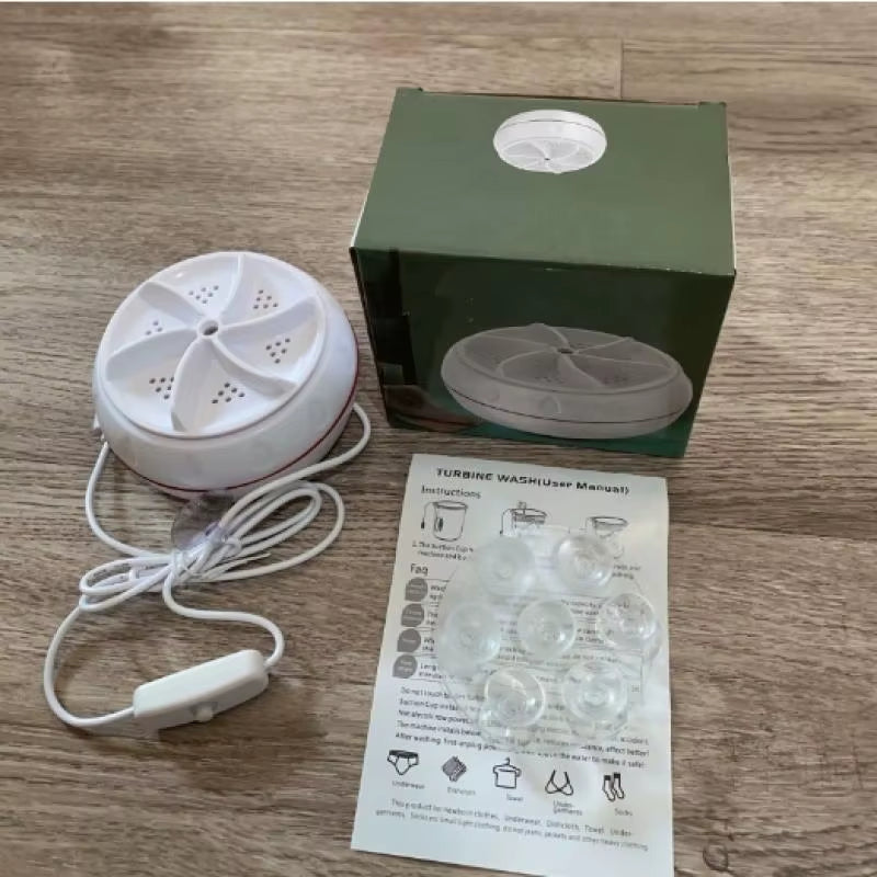 【YY26】1 Piece Travel Home Business Trip USB Rotating Turbine Portable Mini Washing Machine for Socks Underwear Wash Dishes