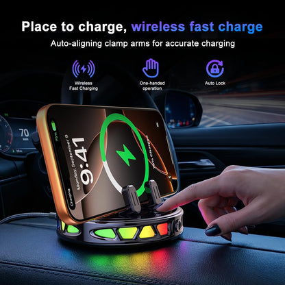 Wireless Car Charger Dashboard Phone Holder,15W Fast Charging