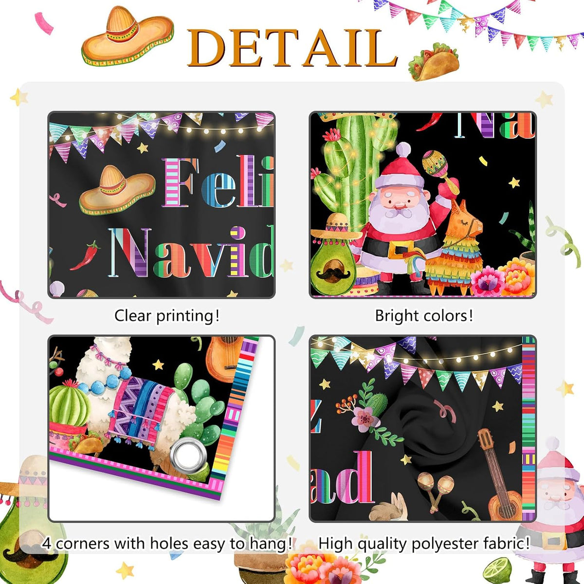 Feliz Navidad Backdrop Mexican Feliz Navidad Decorations Banner