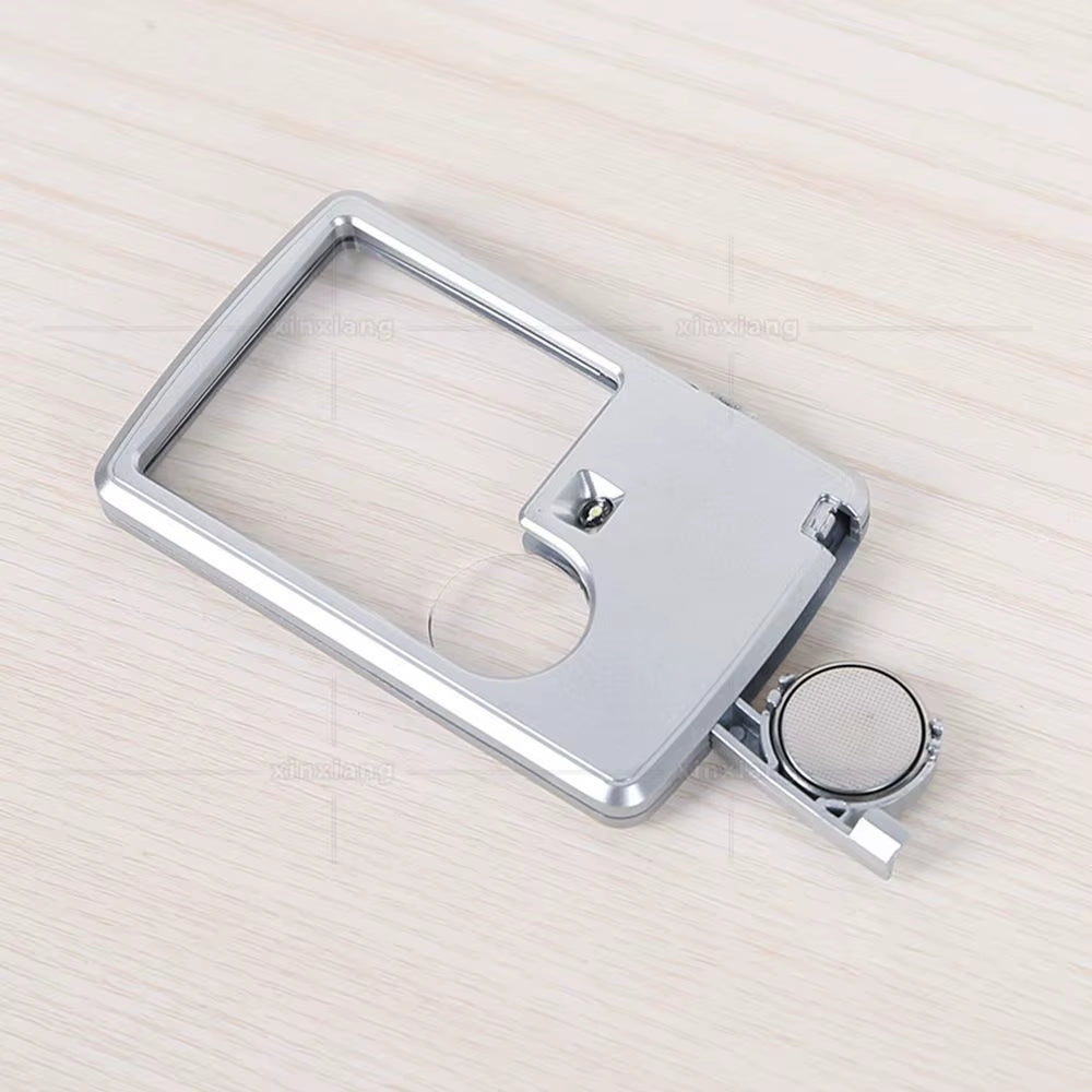 Portable Reading HD Jewelry Loupe with LED Light Magnifying Glass Card Type Magnifiers