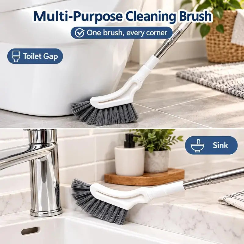 Telescopic Long Handle Crevice Cleaning Tool, Narrow Gap Cleaner for Bathrooms, Floors, Hard-To-Reach Home Improvement Spaces