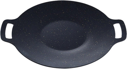 Korean BBQ Grill Pan, Maifan Stone Coating, Stovetops and Induction Compatible,Round Griddle Pan, Korean Grill Pan with Non Stick Coating Baking Tray on Heating Stove for Outdoor