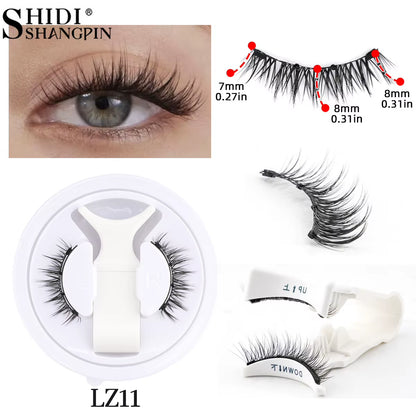 1 Pair Reusable Magnetic False Eyelashes Handmade Fluffy Curly Faux Mink Lashes No Glue Needed Magnetic Tweezers Kit Makeup Tool
