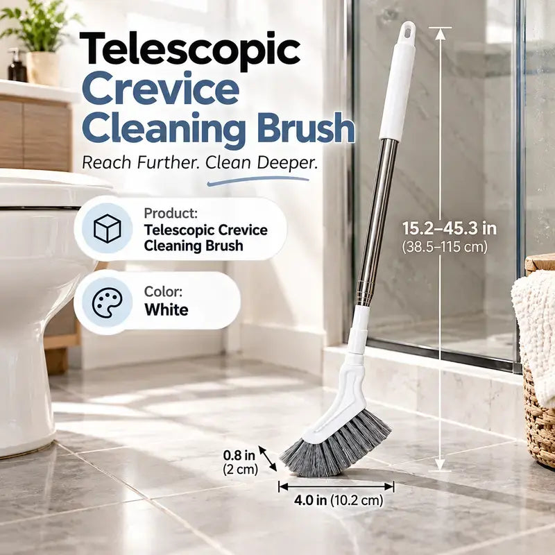 Telescopic Long Handle Crevice Cleaning Tool, Narrow Gap Cleaner for Bathrooms, Floors, Hard-To-Reach Home Improvement Spaces