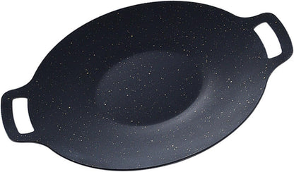 Korean BBQ Grill Pan, Maifan Stone Coating, Stovetops and Induction Compatible,Round Griddle Pan, Korean Grill Pan with Non Stick Coating Baking Tray on Heating Stove for Outdoor