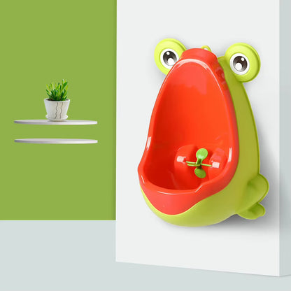 Baby Frogs Potty Training Urinal for Boys Fun Wall-Mounted Toilet Target with Splash-Free Design Easy-Clean Pee Target for Kids