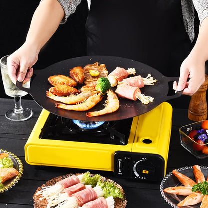 Korean BBQ Grill Pan, Maifan Stone Coating, Stovetops and Induction Compatible,Round Griddle Pan, Korean Grill Pan with Non Stick Coating Baking Tray on Heating Stove for Outdoor