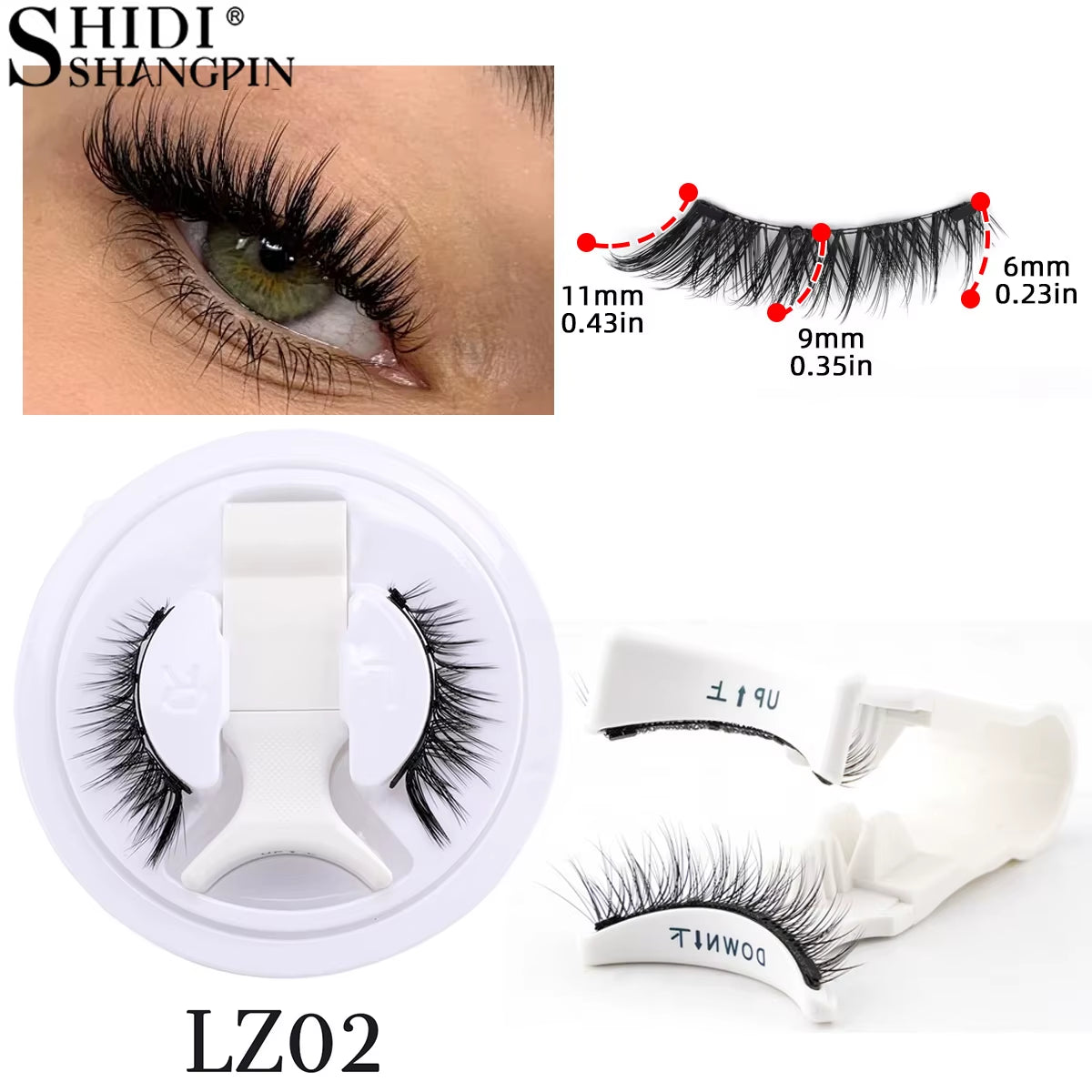 1 Pair Reusable Magnetic False Eyelashes Handmade Fluffy Curly Faux Mink Lashes No Glue Needed Magnetic Tweezers Kit Makeup Tool