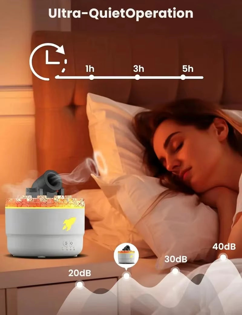 Cannon Blast Aroma Humidifier, Cannon Blast Turret Humidifier Silent Diffuser with Colorful LED Lights, Waterless Auto Shut.