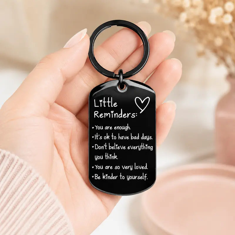 Women'S Minimalist Lightweight "You Are Enough" Slogan Keychain - Unisex Fashion Accessory, Gifts for Women, Gifts Adults, Slogan Keychains