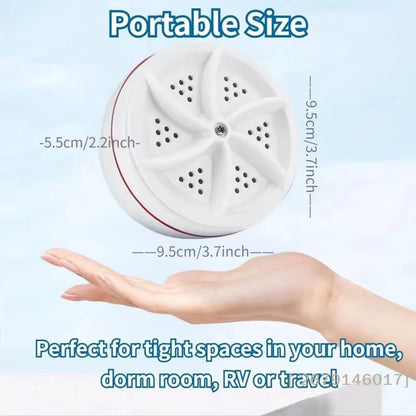 【YY26】1 Piece Travel Home Business Trip USB Rotating Turbine Portable Mini Washing Machine for Socks Underwear Wash Dishes