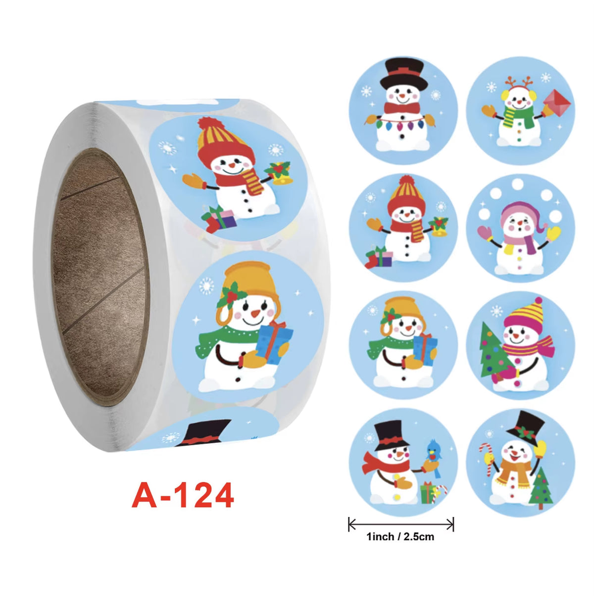 Santa Claus Snowman Christmas Gift Kraft Paper Biscuit Candy Bags Gift Packing Pouch Party Dessert Bar Bag Snack Cookie Stickers