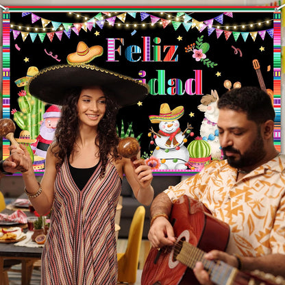 Feliz Navidad Backdrop Mexican Feliz Navidad Decorations Banner