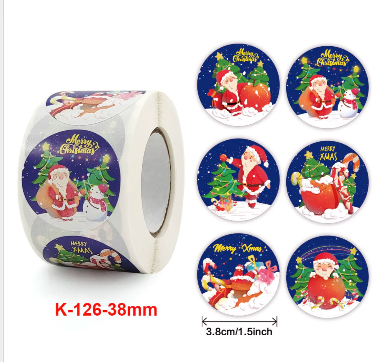 Santa Claus Snowman Christmas Gift Kraft Paper Biscuit Candy Bags Gift Packing Pouch Party Dessert Bar Bag Snack Cookie Stickers