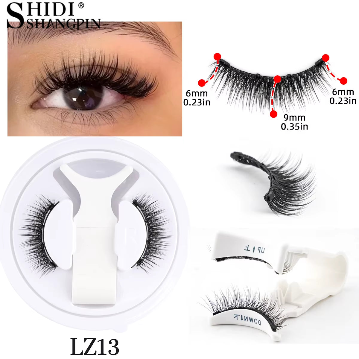 1 Pair Reusable Magnetic False Eyelashes Handmade Fluffy Curly Faux Mink Lashes No Glue Needed Magnetic Tweezers Kit Makeup Tool